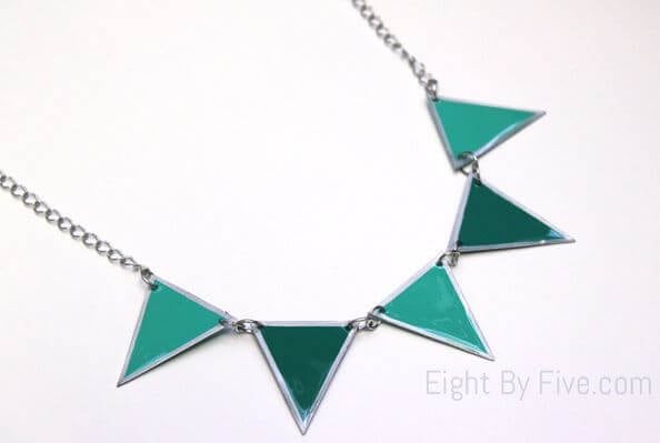 DIY Pennant Banner Necklace from Paint Chips 2
