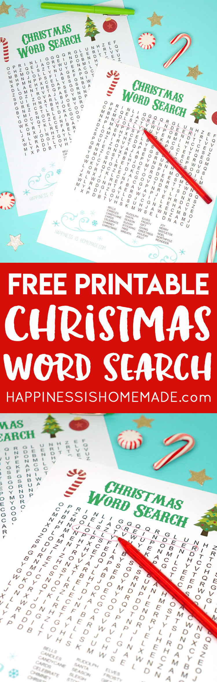 Free Printable Christmas Word Search for Kids and Adults