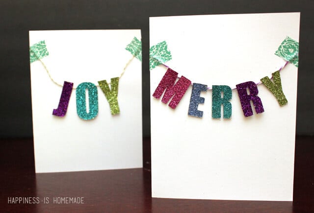 holiday cards with glitter diy banners for christmas