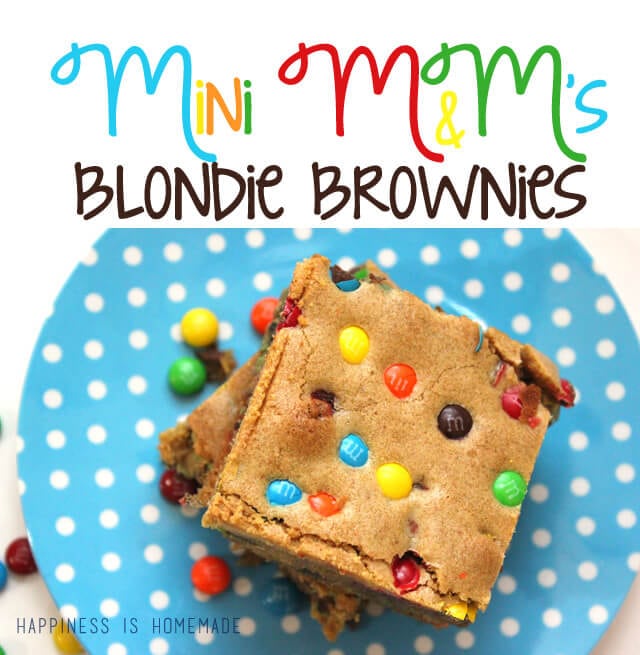 Mini M&M’s Blondie Brownie Recipe