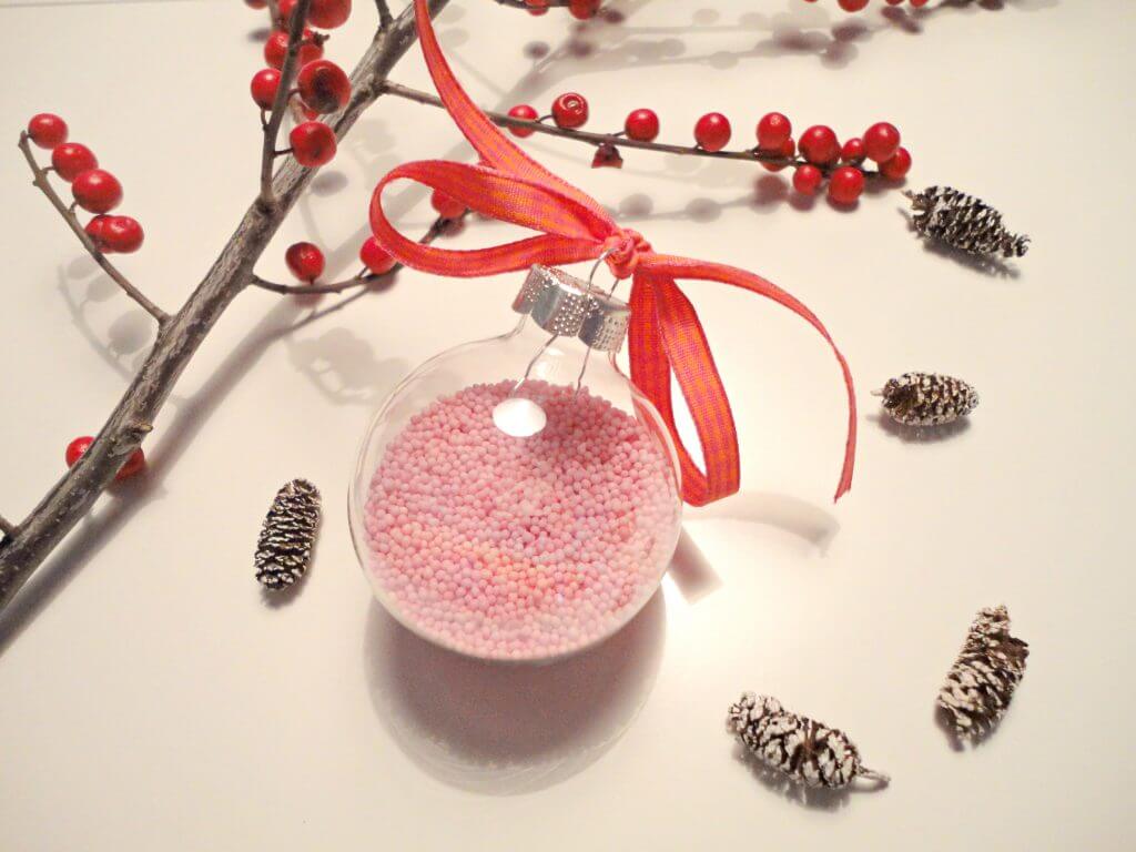 glass ornament sprinkles pink