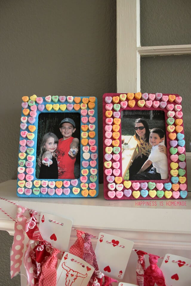 Kids Craft: Candy Heart Frames - Happiness is Homemade