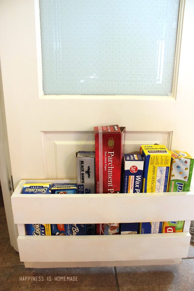 Foil and Wrap Storage Holder Inside the Pantry Doors