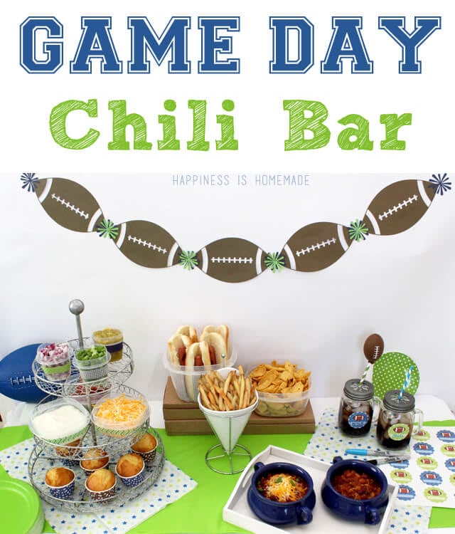 Super Bowl Game Day Chili Bar - Happiness is Homemade