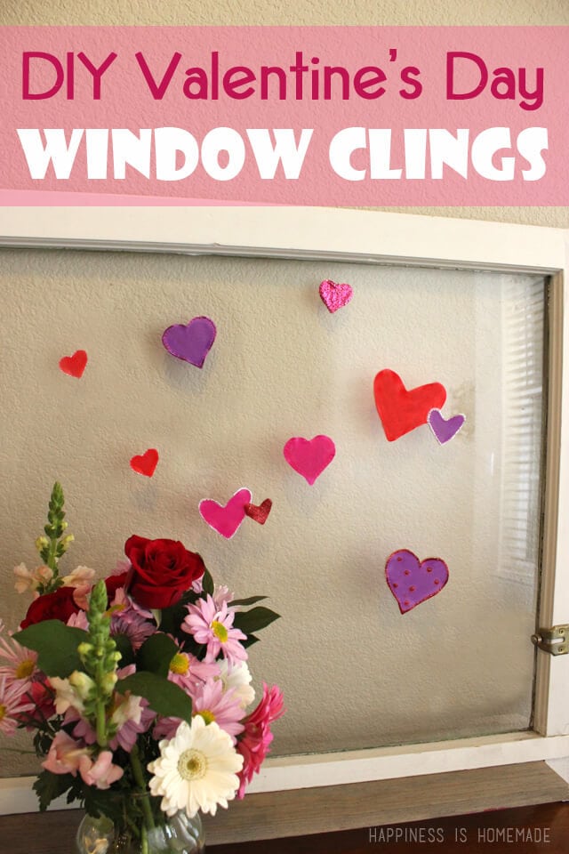 DIY Valentine's Day Window Clings with Elmer's Glue