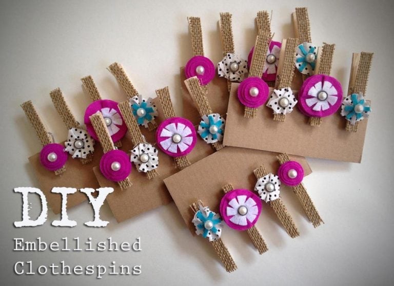 DIY Embellished Clothespins - Happiness is Homemade