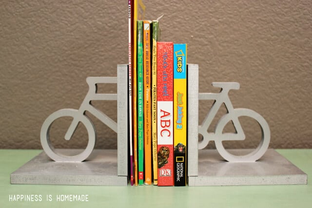 Bicycle Bookends full of books