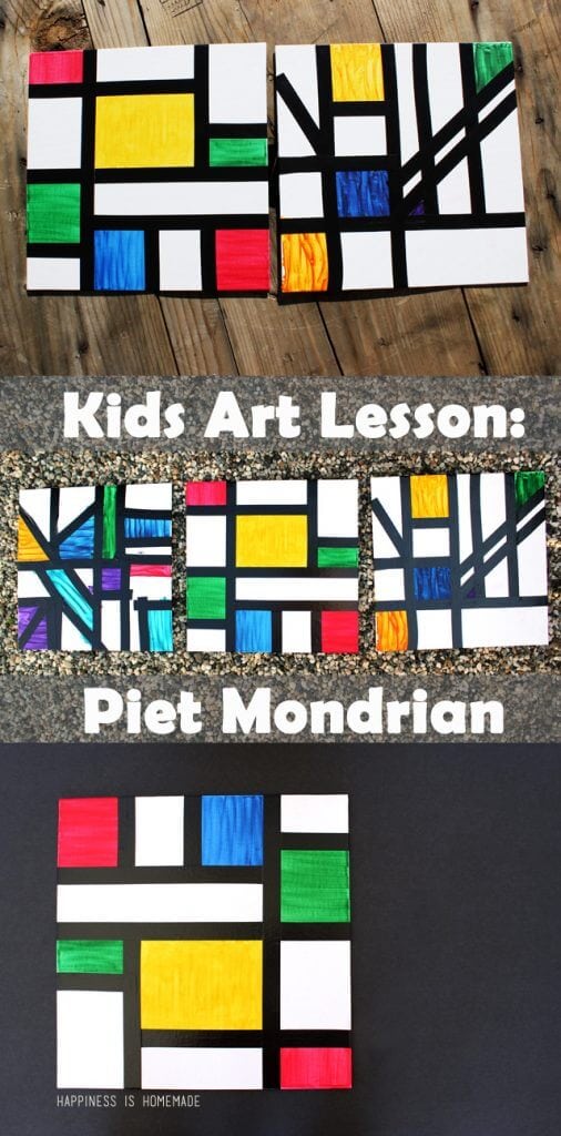 Kids Abstract Art Lesson - Piet Mondrian