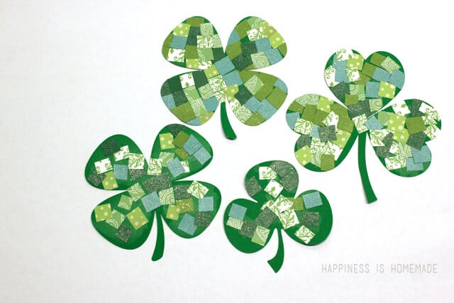 Mosaic Paper Shamrock St Patricks Day Kids Craft