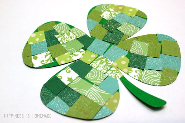 Paper Mosaic Four Leaf Clover Kids Craft