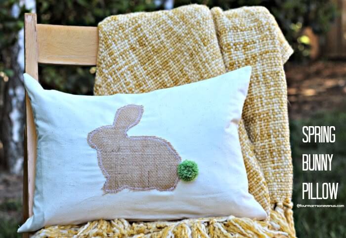 Sassy Spring Bunny Pillow by Four Marrs and One Venus