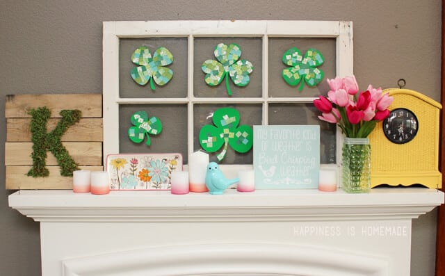 St Patricks Day and Spring Mantel Mishmash