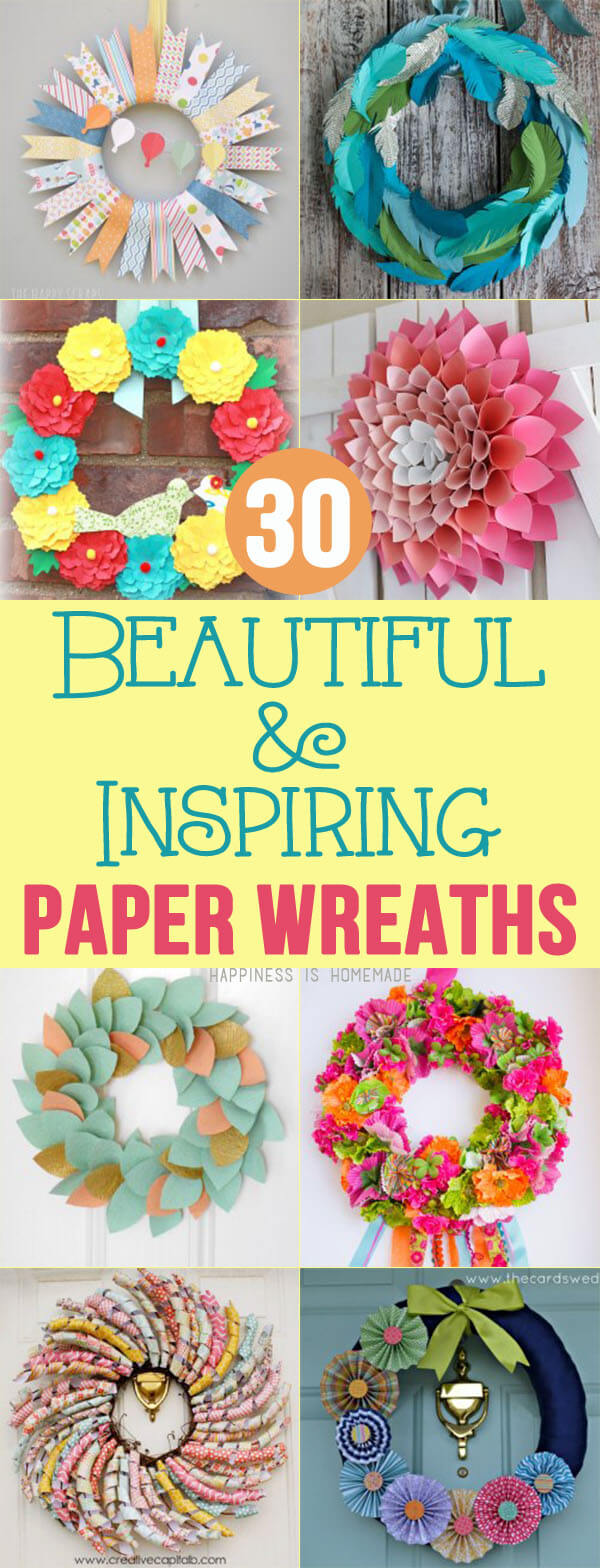 30 Beautiful & Inspiring Paper Wreaths