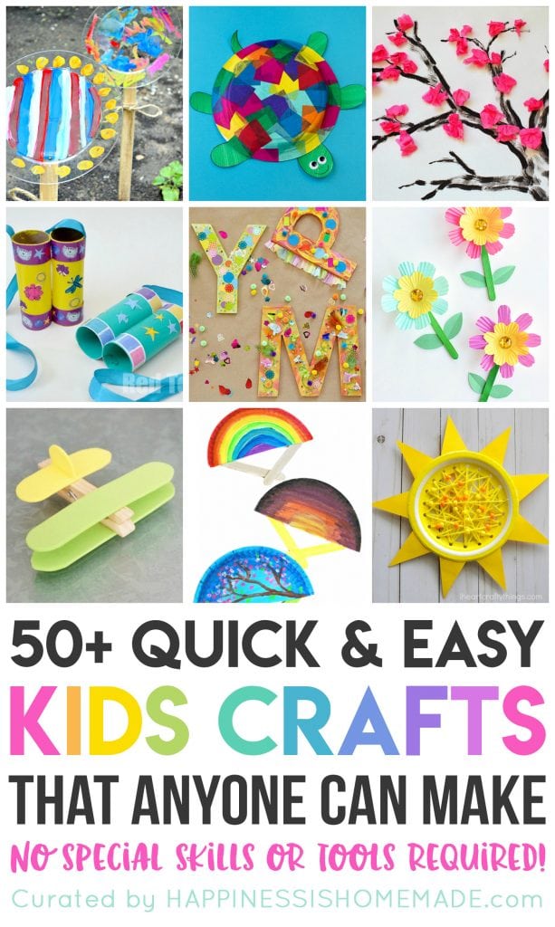 easy kids crafts that anyone can make pin graphic