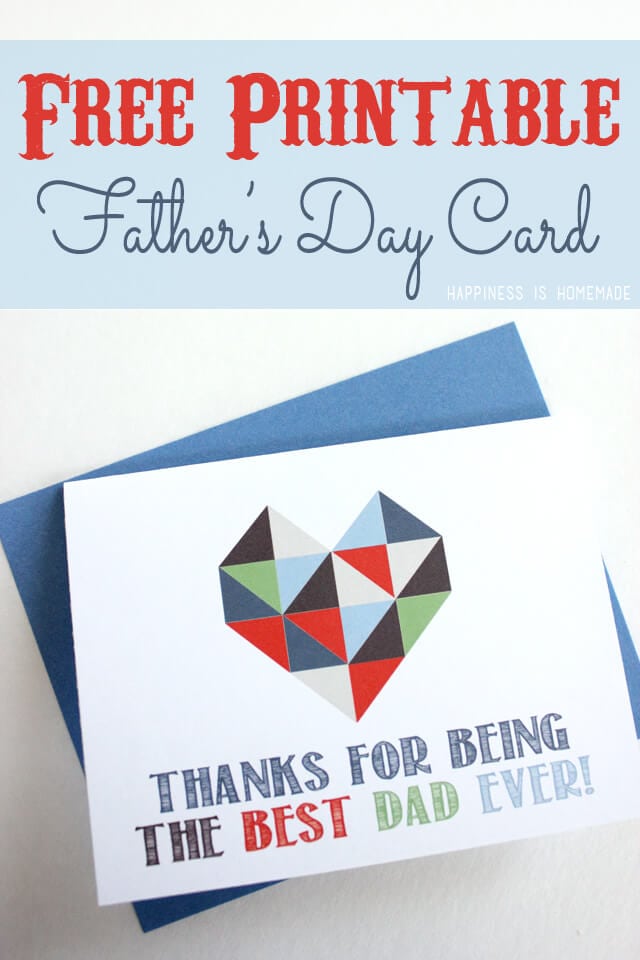 free printable fathers day card with geometric heart
