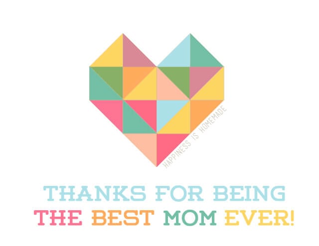Geometric Heart Free Printable Mother's Day Card