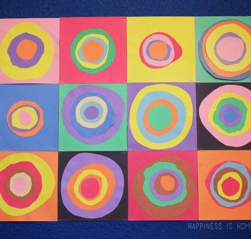 kandinsky collage art made by kids