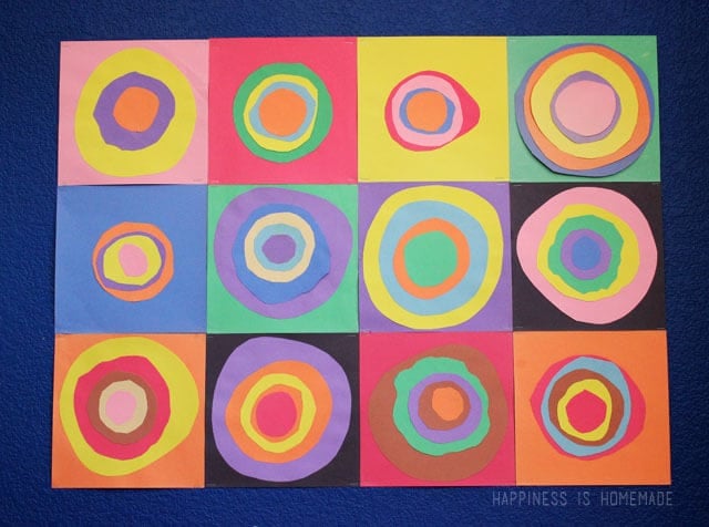 kandinsky collage art made by kids 