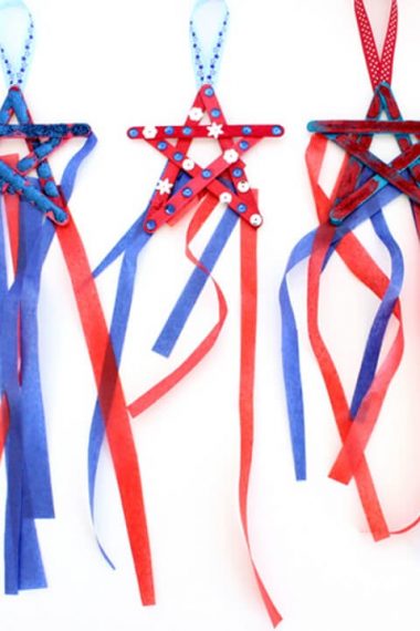 popsicle stick fourth of july star streamers