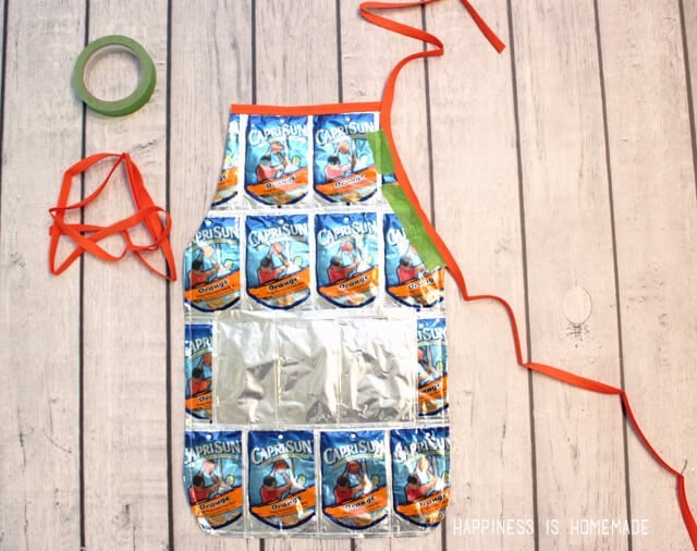 Adding Ties to a Capri Sun Apron