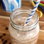 homemade blended frozen mocha iced coffee drink