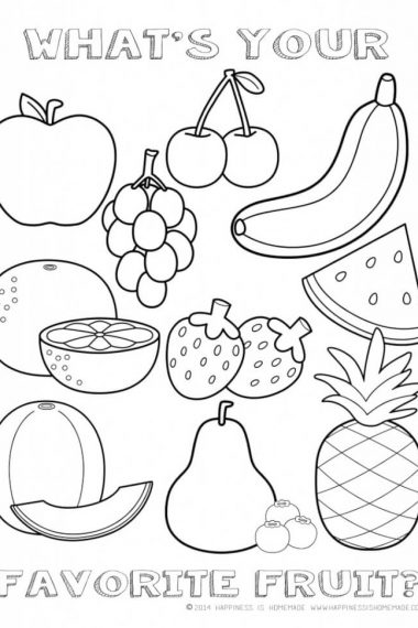 printable fruit coloring sheet for kids