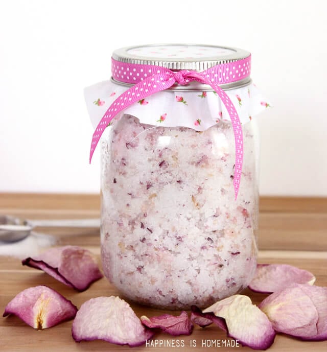 Homemade Rose Petal Spa Sugar Scrub