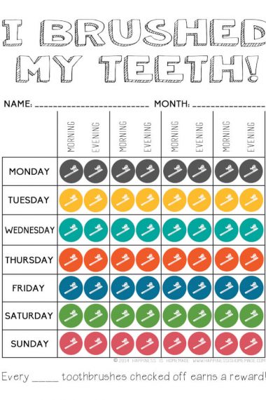 printable tooth brushing chart for kids