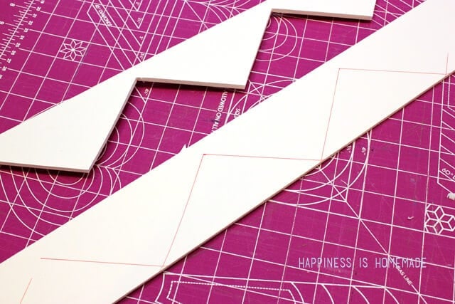 cutting side pieces on cutting mat