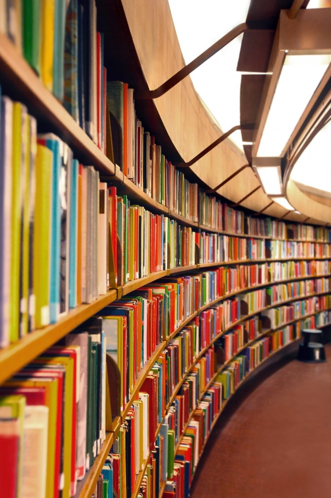 library full of books on shelves