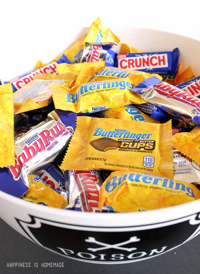 Nestle Halloween Candy - Butterfingers Baby Ruth and Crunch Bars