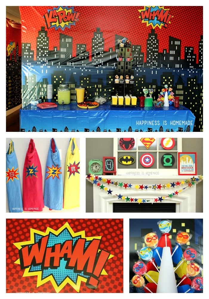 superhero party ideas photo collage