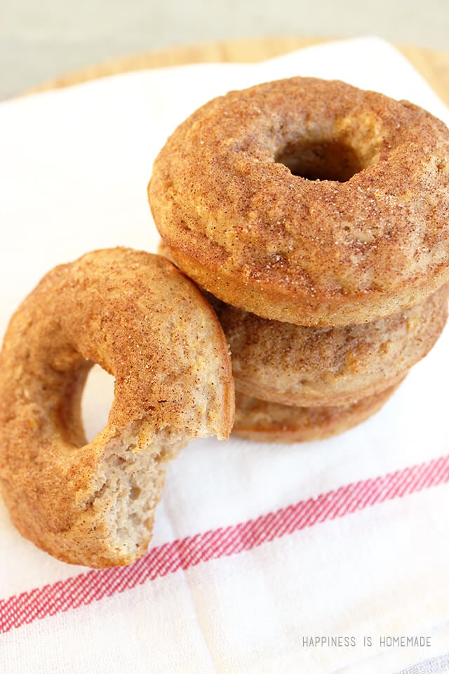 Baked Apple Cinnamon Donuts - Happiness