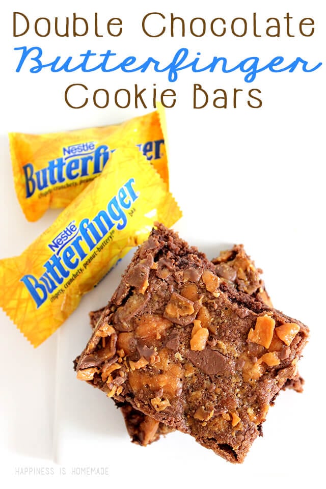Double Chocolate Butterfinger Cookie Bar Recipe