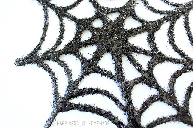 Glitter and Glue Spiderwebs for Halloween