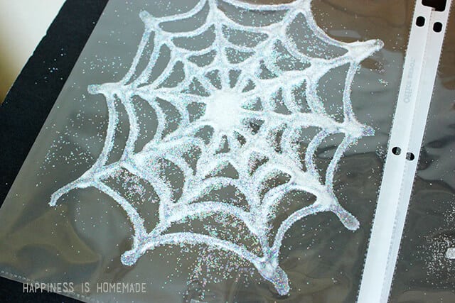 How to Make Glitter Spiderweb Halloween Decorations