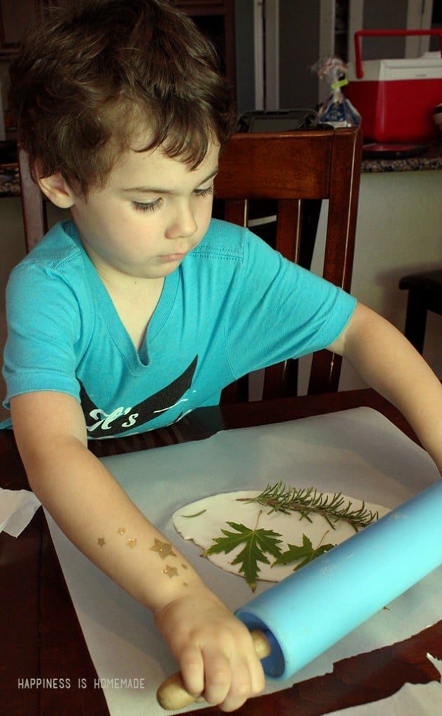 Making Clay Leaf Imprints