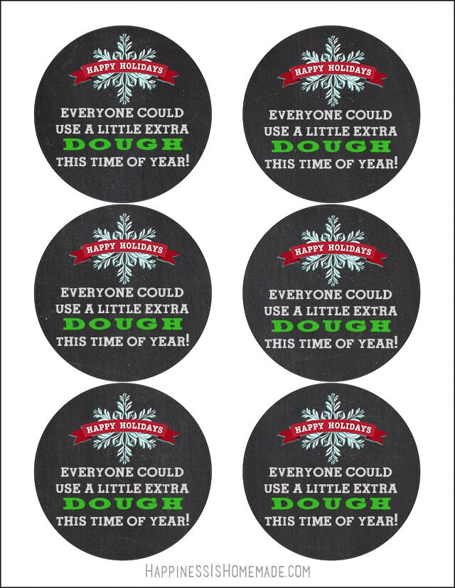 example of printable holiday cookie dough  gift labels