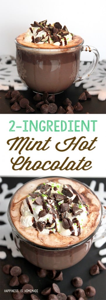 2 Ingredient Mint Hot Chocolate Recipe with Nestle Toll House DelightFulls