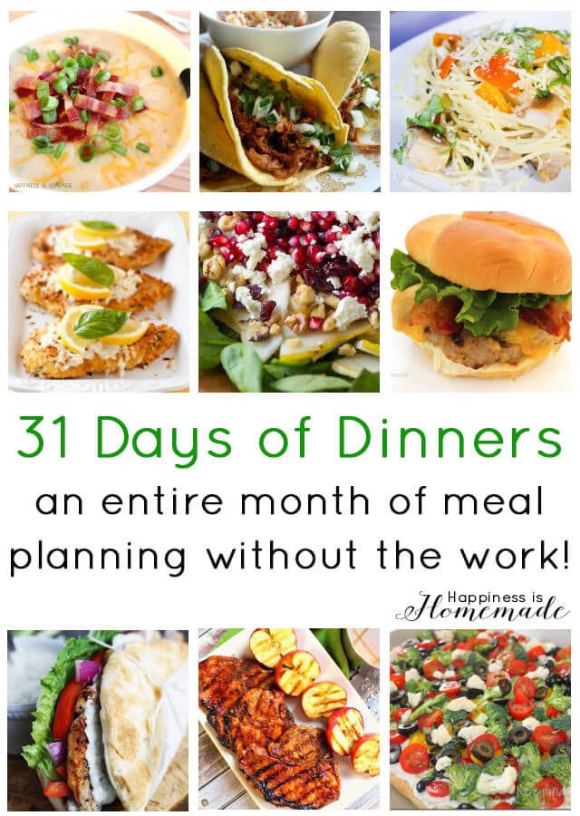 Meal Planning: 31 Days of Dinner Recipes & Ideas