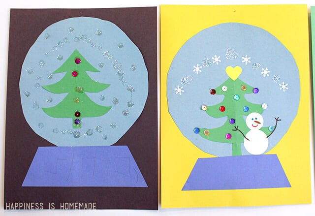 Paper Snowglobes for christmas kids craft