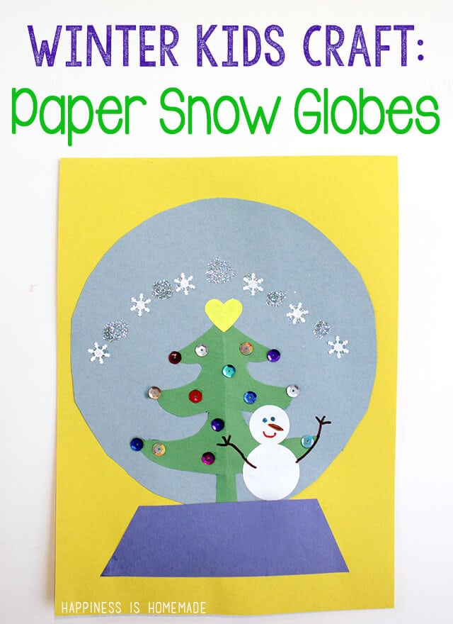 paper snow globes kids craft for winter
