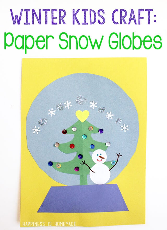 Winter Kids Craft Paper Snow Globe