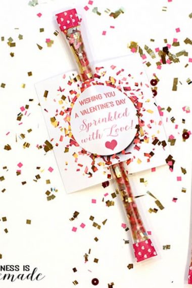 confetti valentine printable tags on confetti wands
