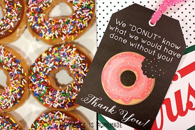 Free Printable Donut Thank You Note Tags