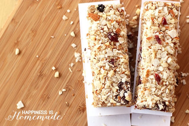 No-Bake Berry Coconut Almond Protein Bars