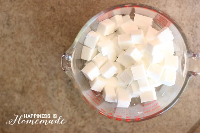 soap base in measuring cup