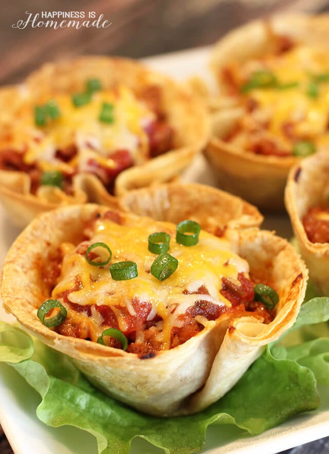 Easy Dinner Recipes: 30-Minute Taco Cups - Happiness is Homemade
