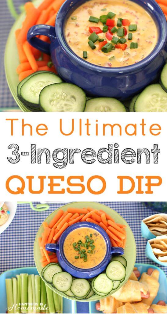 The Ultimate 3-Ingredient Queso Dip Recipe by Happiness is Homemade