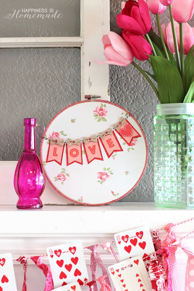 Valentine's Day Hoop Art with Target One Spot Items